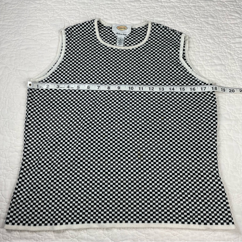 🔥Talbots Made in Italy Black White Checker Cardigan Sweater Set Women Size S - Picture 10 of 15